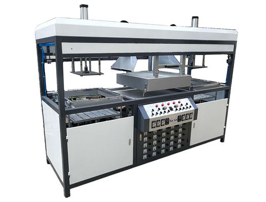 Good price 15KW Double Station Vacuum Thermoforming Machine with 560mm Forming Length 610mm Width and 120mm Height for Plastic Sheets online