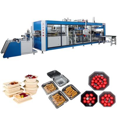 Buon prezzo Macchina per termoformatura sottovuoto ad alta velocità per la produzione di scatole per torte Macchina per termoformatura di precisione per la produzione di vassoi per pasticcini in linea