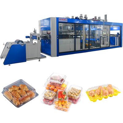 Harga yang bagus Mesin Thermoforming Tekanan Otomatis Penuh dengan Area Pembentukan 610×750mm dan Efisiensi 10-30 Cetakan/Menit on line