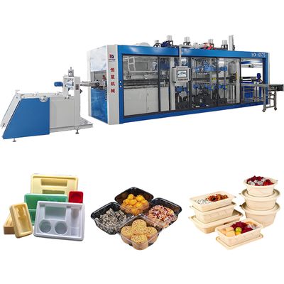 3 Station Pressure Vacuum Thermoforming Machine with 650×750mm Forming Area and 10-35 Mold/Min Production Efficiency