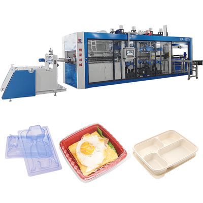 Good price Three Station Pressure Thermoforming Machine with 650×750mm Maximum Molding Die Area and 10-35 Mold/Min Production Efficiency online