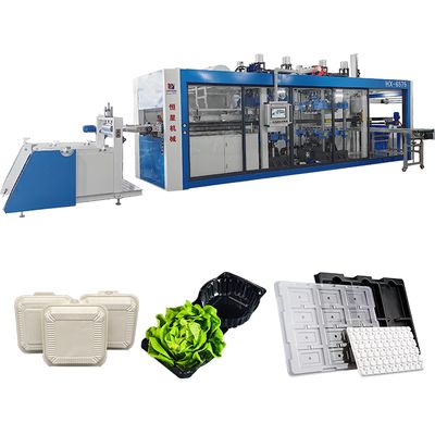 قیمت خوب PLC کنترل 3 ایستگاه فشار ترموفرمینگ ماشین با 650 × 750mm حداکثر قالب گیری منطقه مرد برای قالب گذاری پلاستیک آنلاین