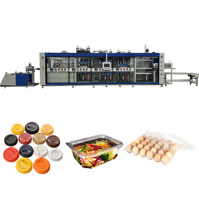 Good price Four Station Pressure Plastic Thermoforming Machine Multi Stage Heating online