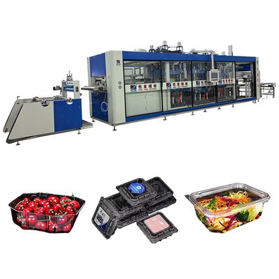 Giá tốt. Máy tạo nhiệt áp suất hoàn toàn tự động 4 trạm với chiều dài hình thành 650mm cho sản xuất đĩa hộp nhựa và khay trứng trực tuyến