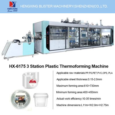 良い値段 610*750mmの形作面積とプラスチックカップの生産のための自動スタッキングシステムを持つ12000kg圧力熱形作機 オンライン