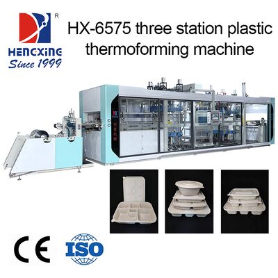 Harga yang bagus 117 KW Nominal Power Pressure Thermoforming Machine dengan 650*750 mm Maximum Forming Area dan 120 mm Maximum Forming Depth on line