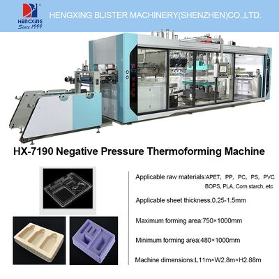 Bon prix Machine de thermoformage multi-stations pour contenants alimentaires jetables, Machine de thermoformage en continu à alimentation par rouleau pour emballages alimentaires, Machine de thermoformage de précision pour emballages alimentaires en plastique de qualité alimentaire en ligne