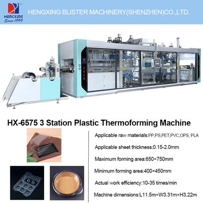 Good price Hengxing Fully Automatic Thermoforming Machine All-in-One Automatic 3-Station System For High-Volume PET Tray Manufacturing online